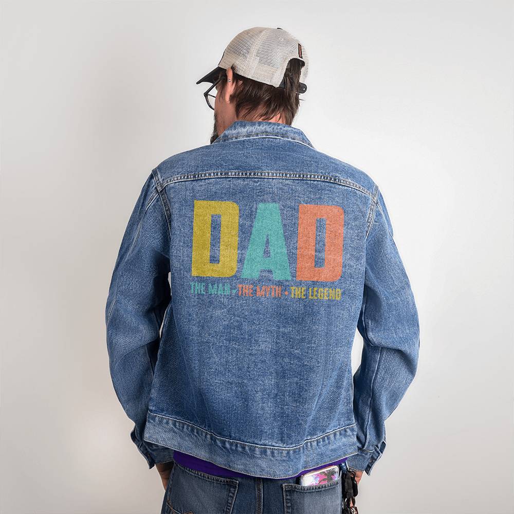 Dad The Man The Myth The Legend Men's DTG Denim Jacket