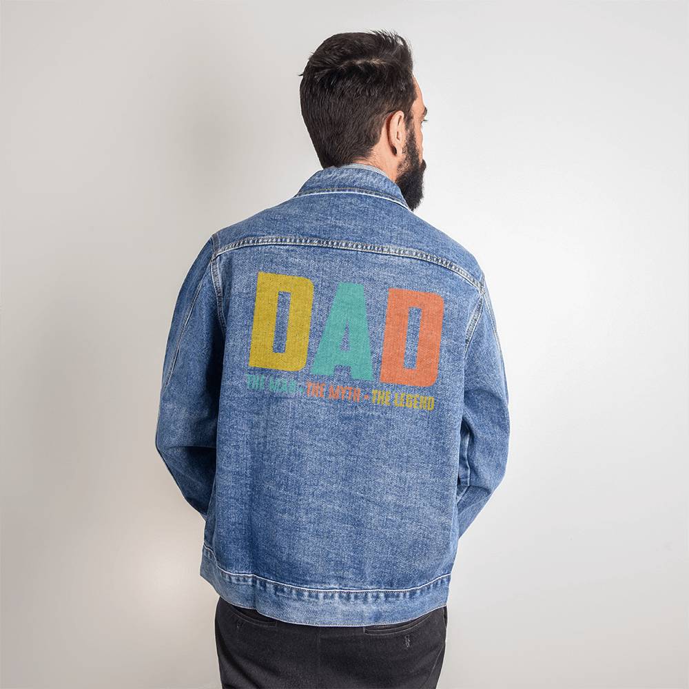 Dad The Man The Myth The Legend Men's DTG Denim Jacket