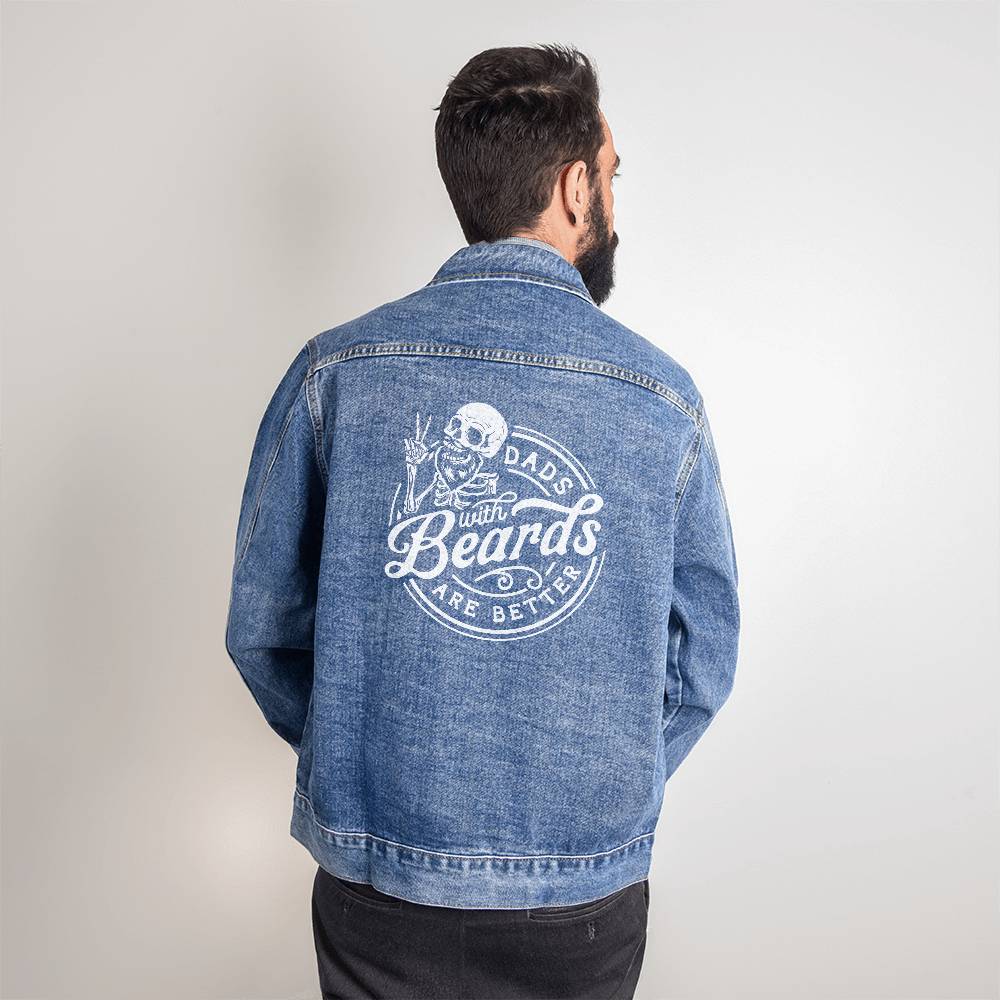 Custom Dads With Beards Are Better Men's DTG Denim Jacket