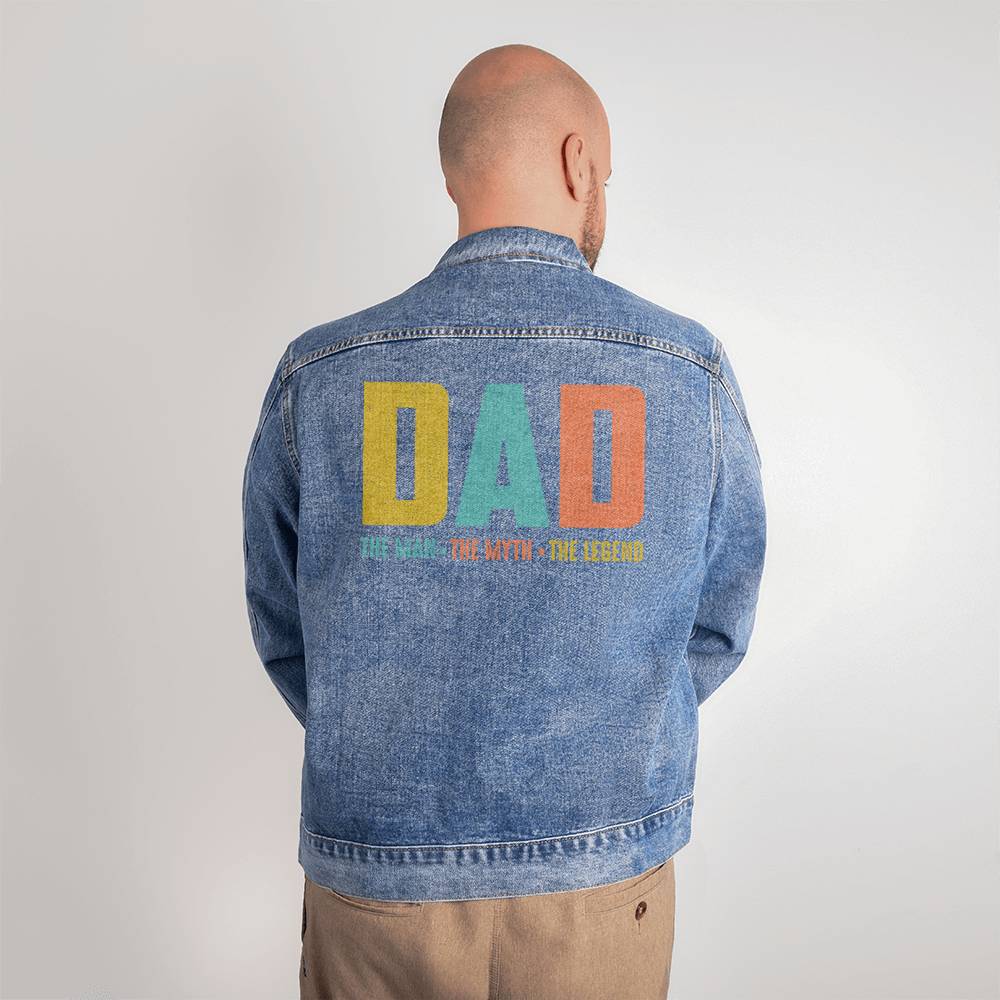 Dad The Man The Myth The Legend Men's DTG Denim Jacket