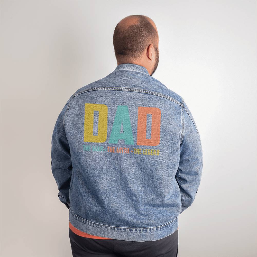 Dad The Man The Myth The Legend Men's DTG Denim Jacket