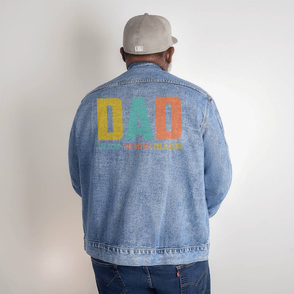 Dad The Man The Myth The Legend Men's DTG Denim Jacket