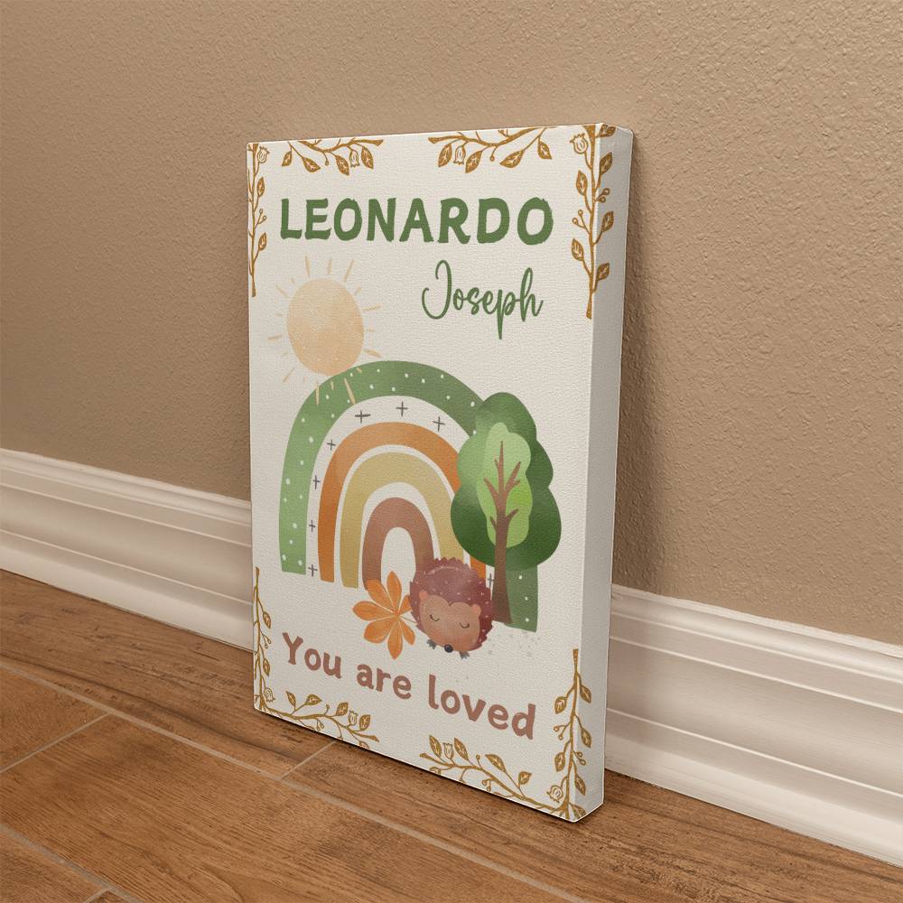 Personalized Baby Name You Are Loved Wrapped Canvas Wall Hanging