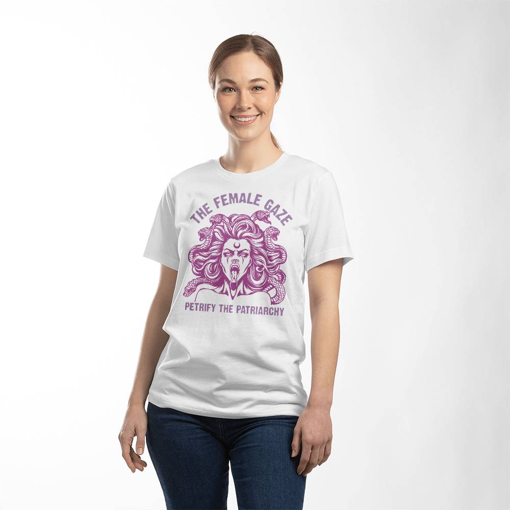 The Female Gaze Petrify he Patriarchy Jersey Tee Bella + Canvas
