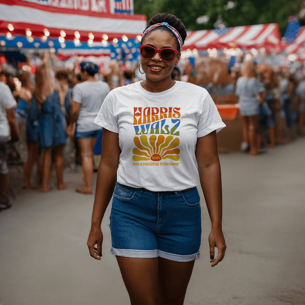 Harris Walz For A Brighter Tomorrow Election Bella + Canvas Jersey Tee