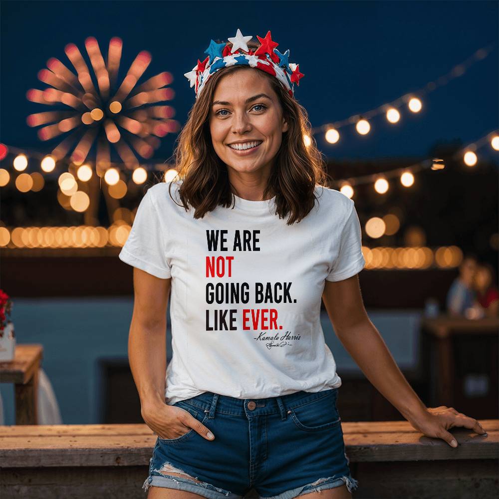 WE Are Not Going Back Harris Election Bella + Canvas Jersey Tee