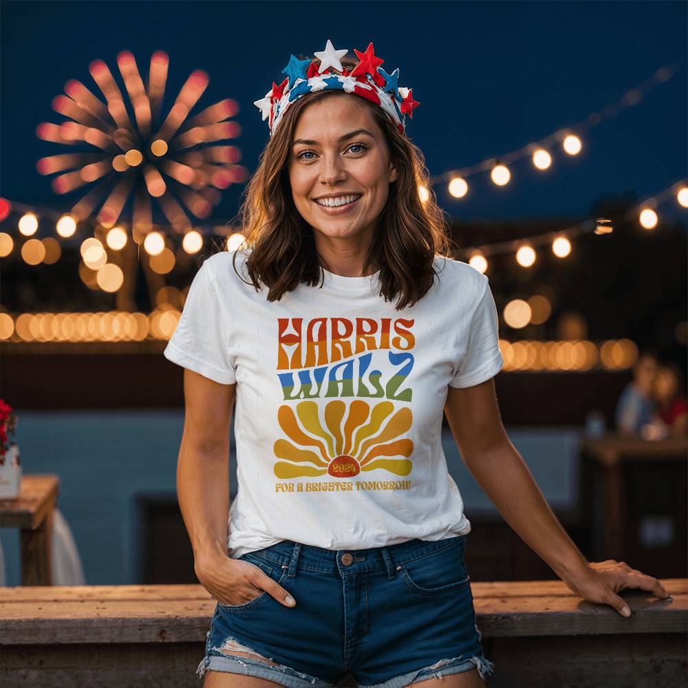 Harris Walz For A Brighter Tomorrow Election Bella + Canvas Jersey Tee
