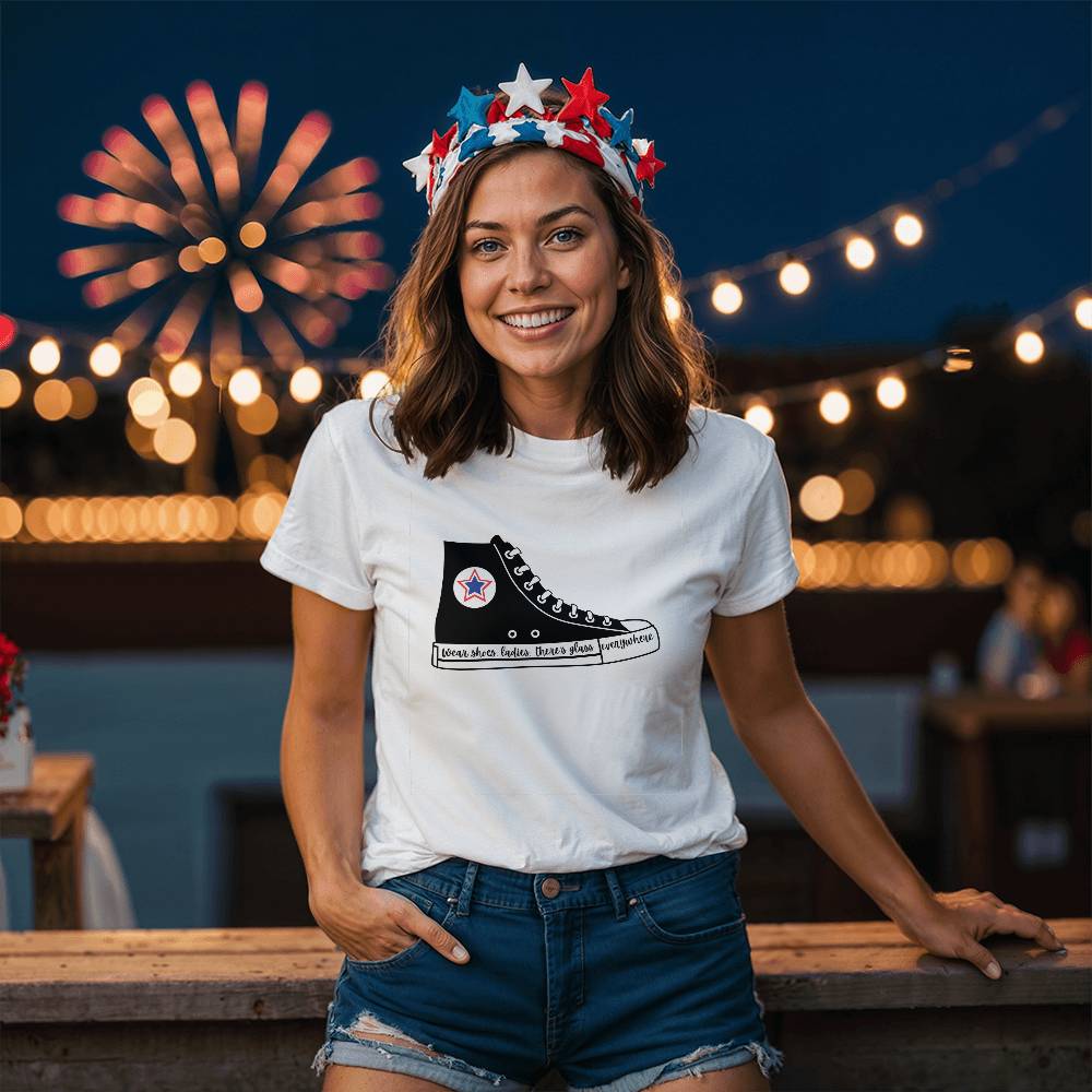 Wear Shoes Ladies, There's Glass Everywhere Election Bella + Canvas Jersey Tee