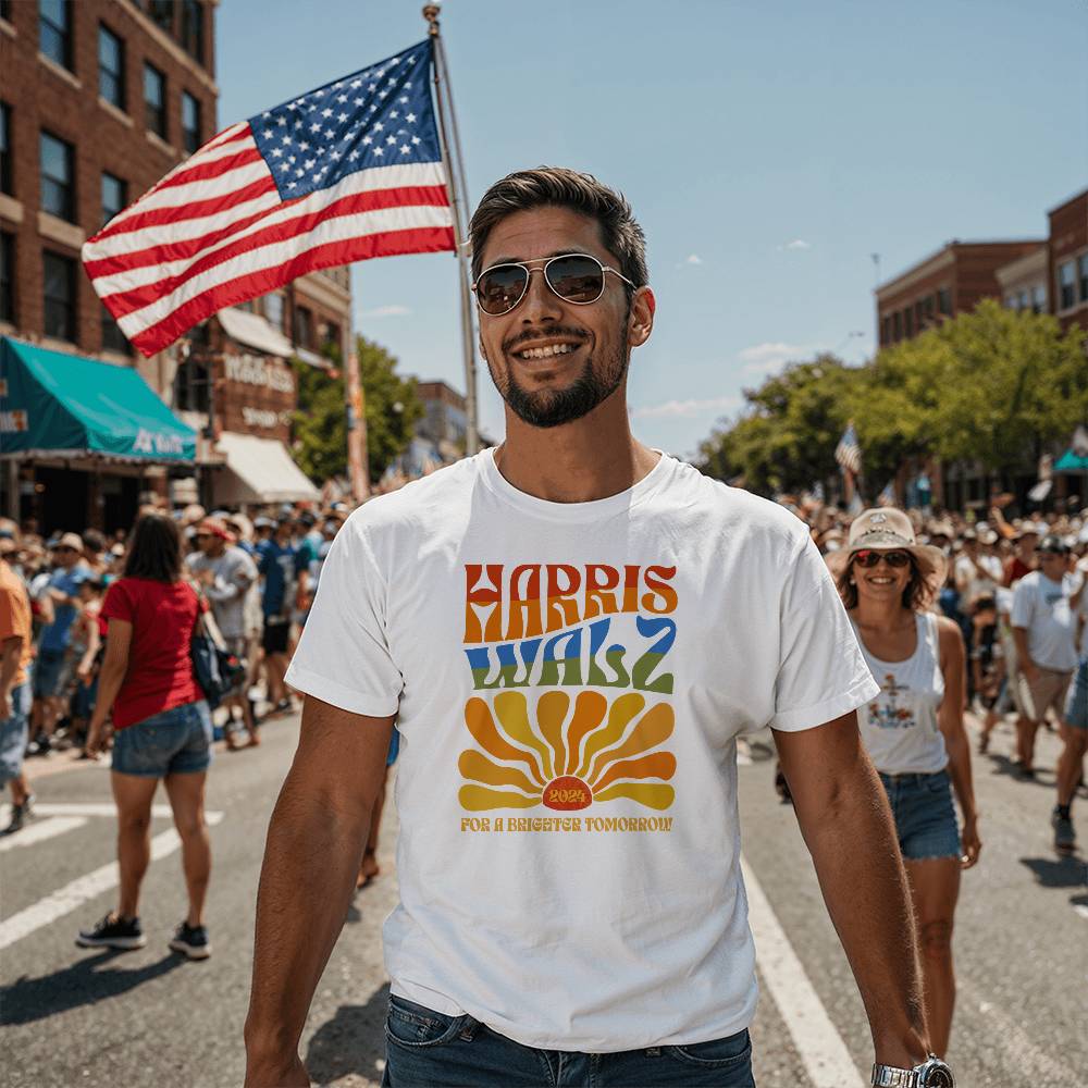 Harris Walz For A Brighter Tomorrow Election Bella + Canvas Jersey Tee