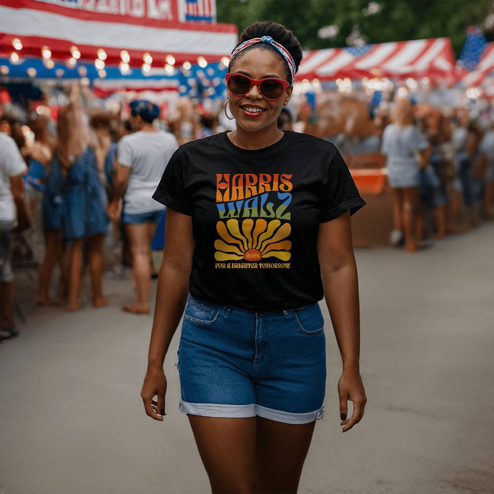 Harris Walz For A Brighter Tomorrow Election Bella + Canvas Jersey Tee