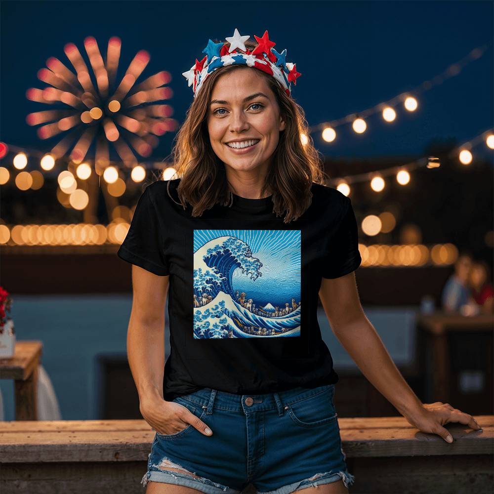 Dog Blue Wave Election Bella + Canvas Jersey Tee