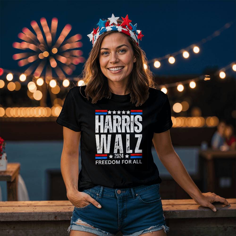 Harris Walz Freedom Election Bella + Canvas Jersey Tee