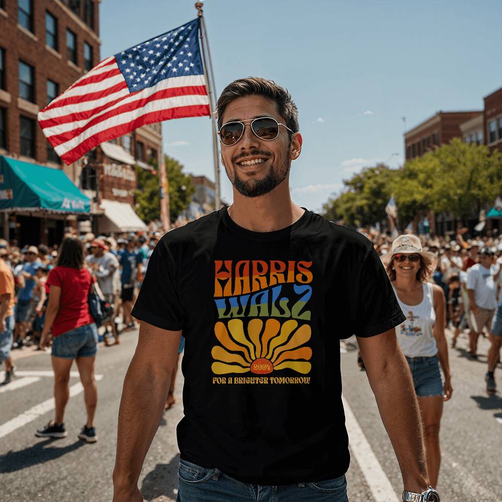 Harris Walz For A Brighter Tomorrow Election Bella + Canvas Jersey Tee