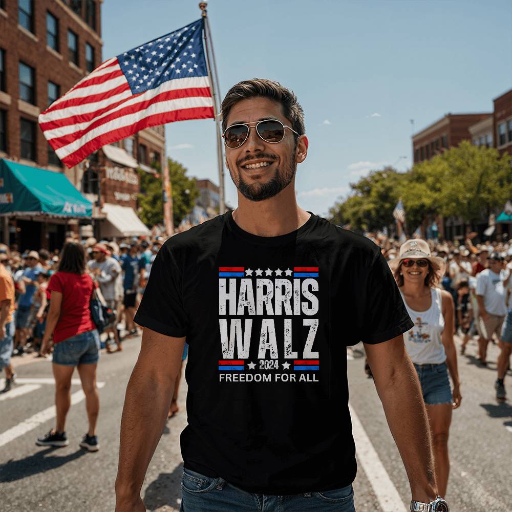 Harris Walz Freedom Election Bella + Canvas Jersey Tee