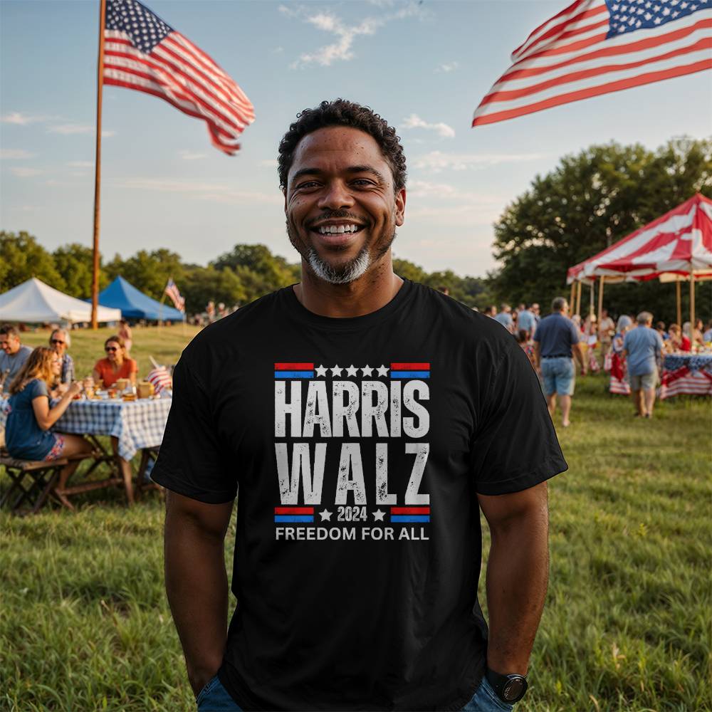 Harris Walz Freedom Election Bella + Canvas Jersey Tee
