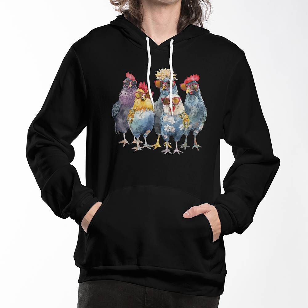 Funny Chickens Pullover Fleece Hoodie Bella + Canvas 3719 Pullover Fleece Hoodie