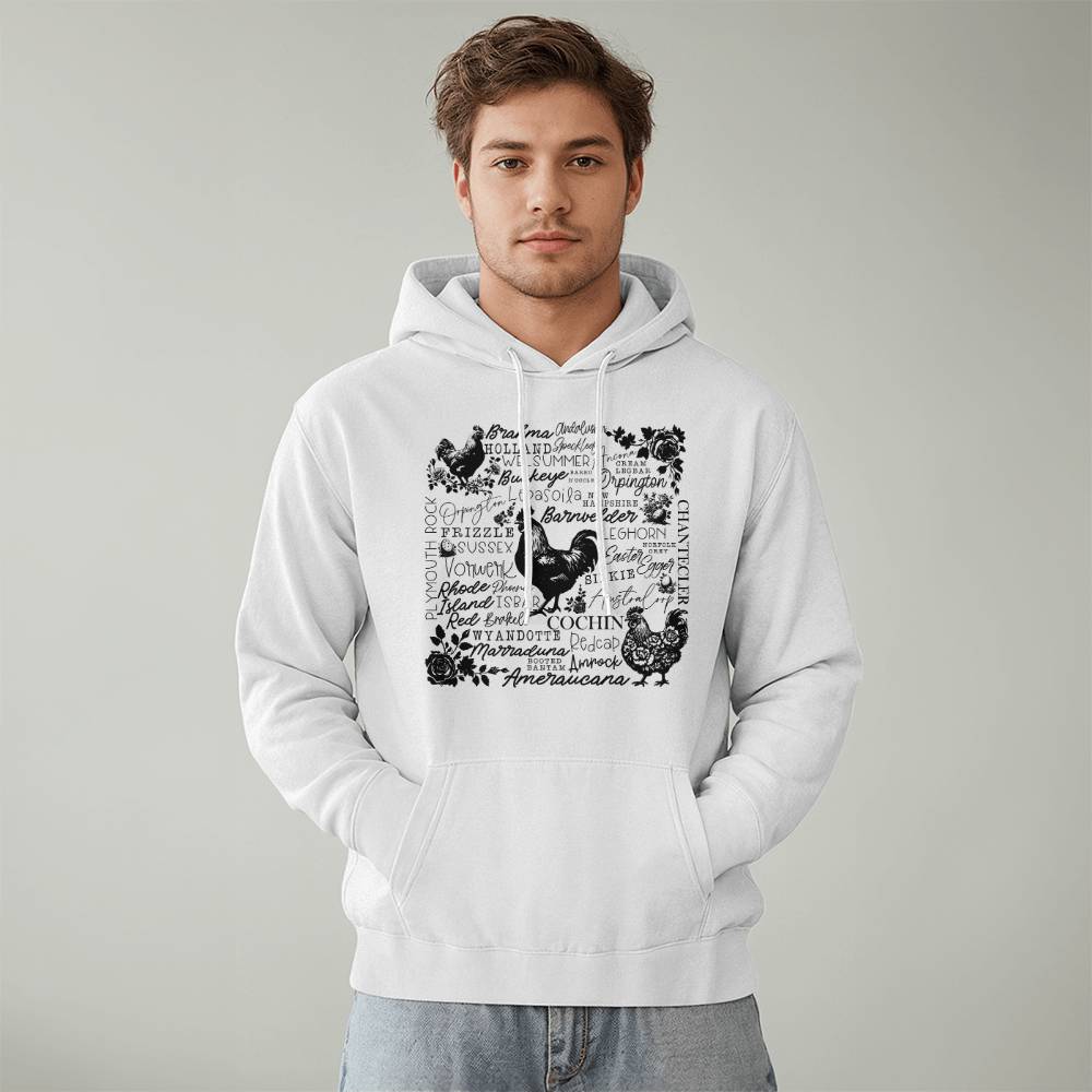 Chicken Subway Art Bella + Canvas 3719 Pullover Fleece Hoodie