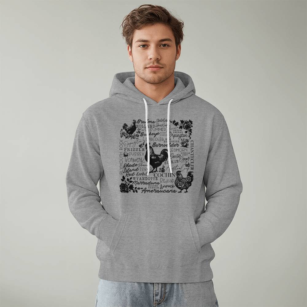 Chicken Subway Art Bella + Canvas 3719 Pullover Fleece Hoodie