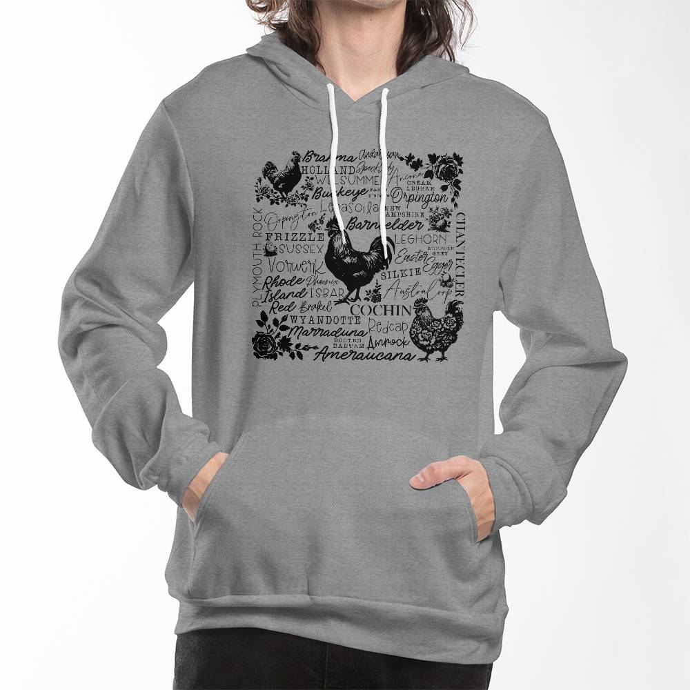 Chicken Subway Art Bella + Canvas 3719 Pullover Fleece Hoodie