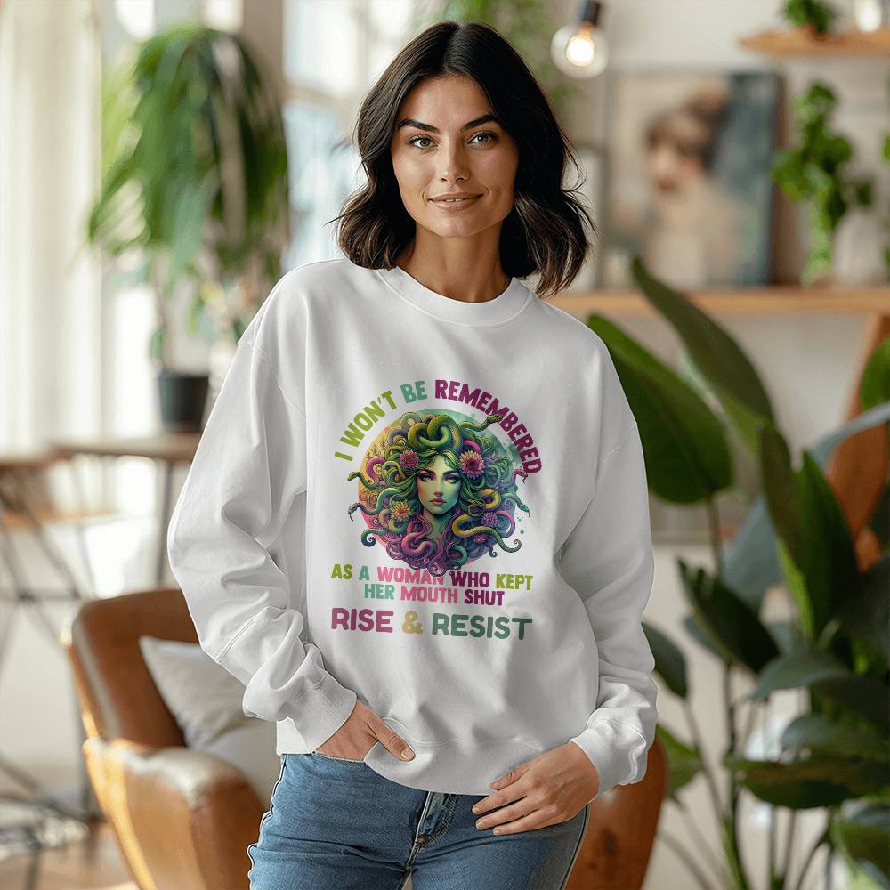 Rise & Risist, Resistance, Gildan Unisex Crewneck Sweatshirt