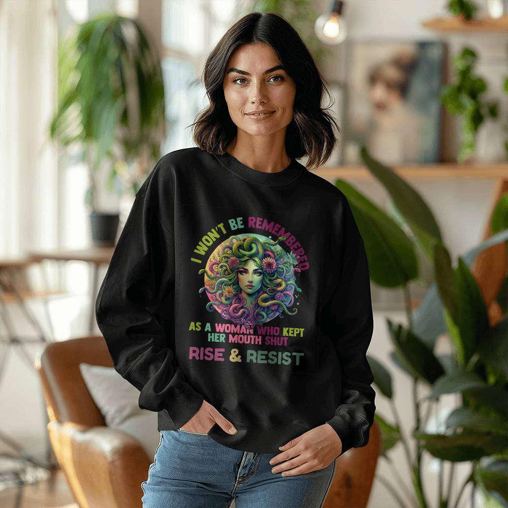 Rise & Risist, Resistance, Gildan Unisex Crewneck Sweatshirt