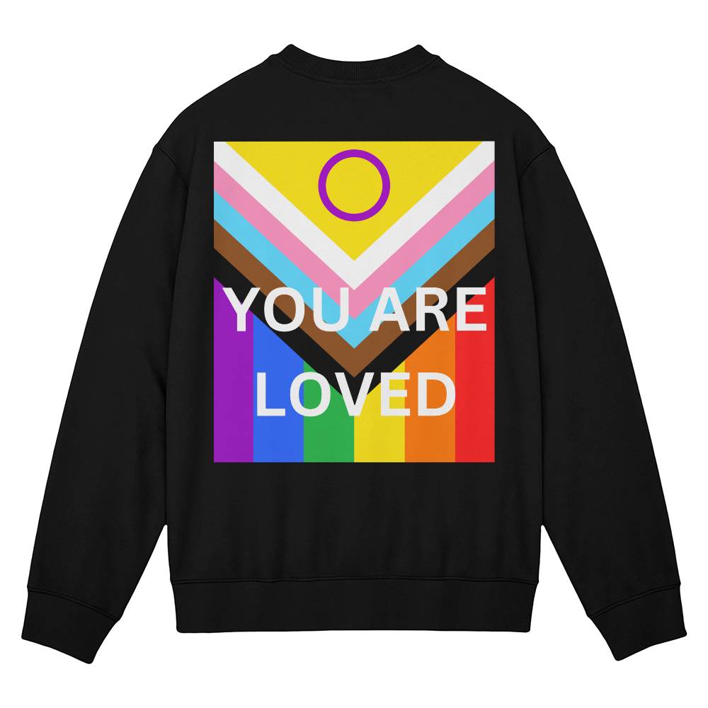 PRIDE Flag You Are Loved Bella + Canvas 3945 Unisex Crewneck
