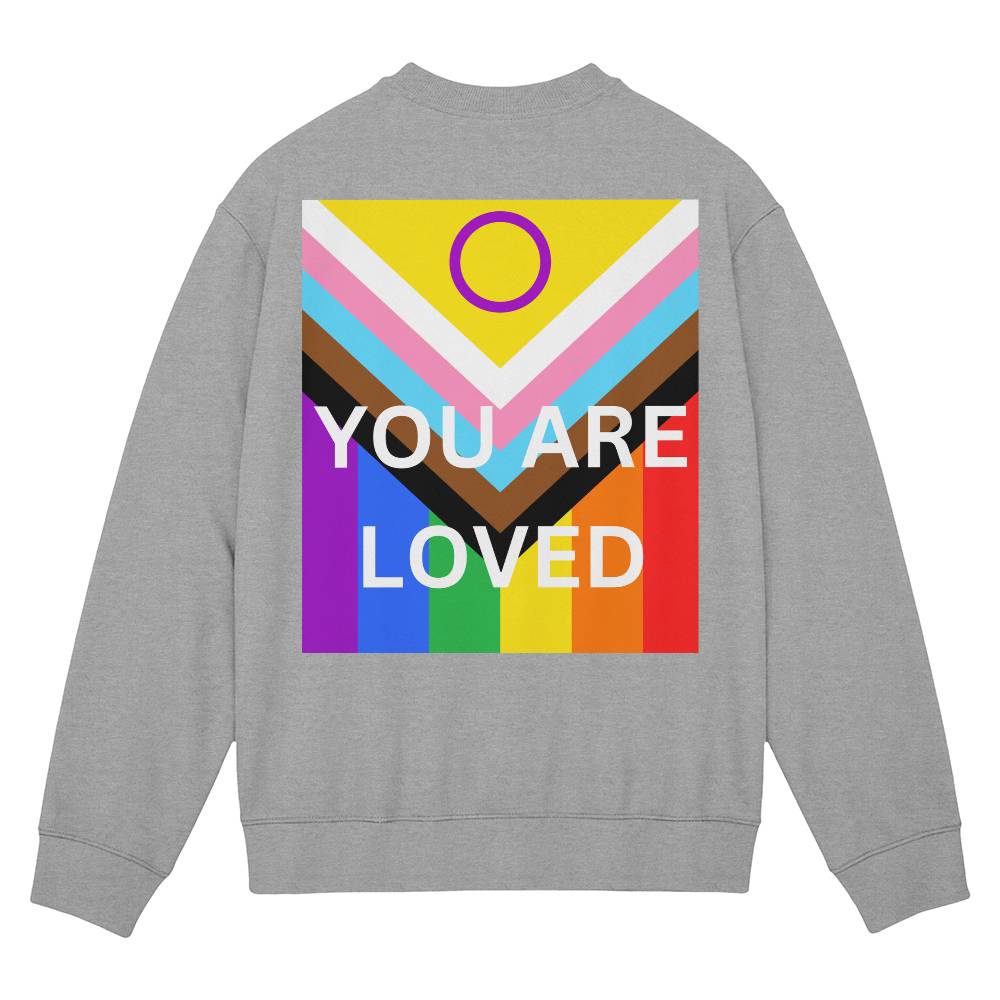 PRIDE Flag You Are Loved Bella + Canvas 3945 Unisex Crewneck