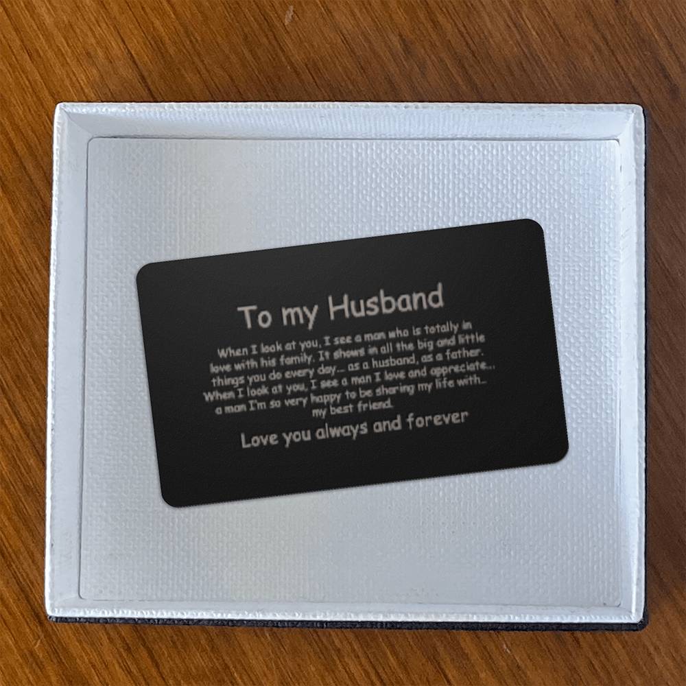 Husband Engraved Wallet Card