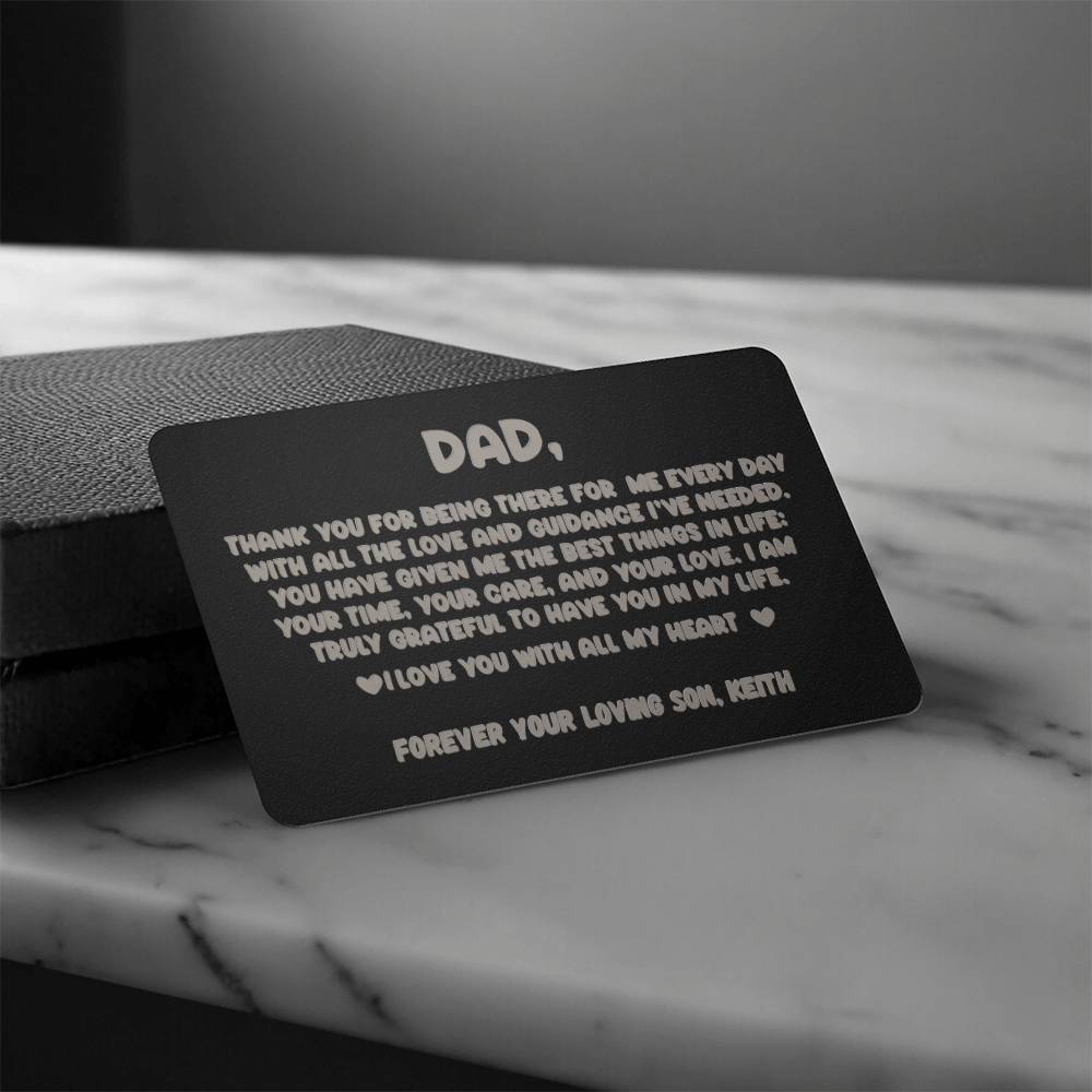 Personalized Dad Engraved Wallet Card