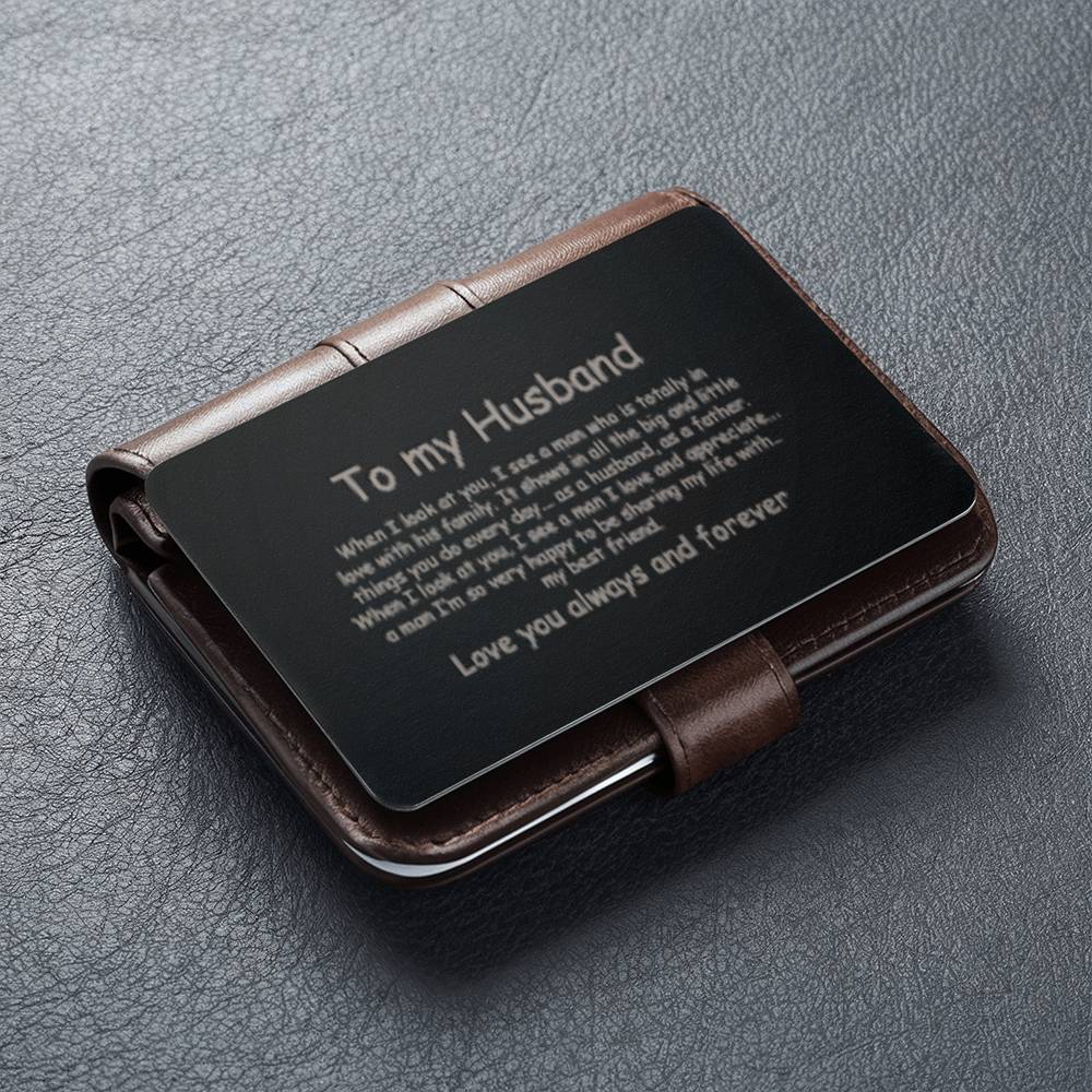 Husband Engraved Wallet Card