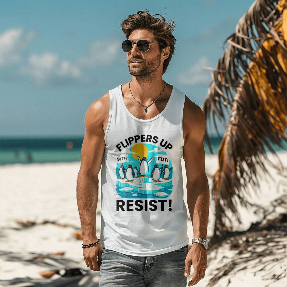 Penguin Flippers Up Resistance Bella + Canvas Unisex Jersey Tank