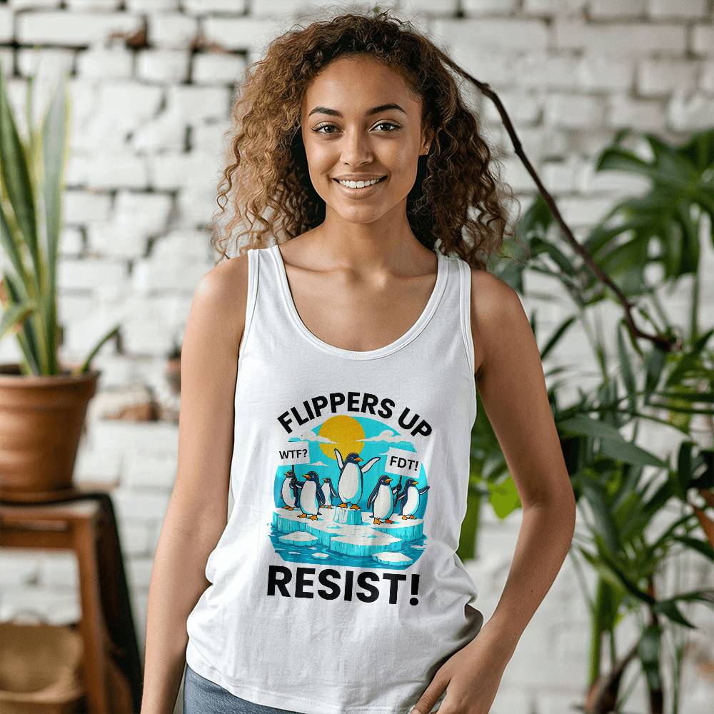 Penguin Flippers Up Resistance Bella + Canvas Unisex Jersey Tank