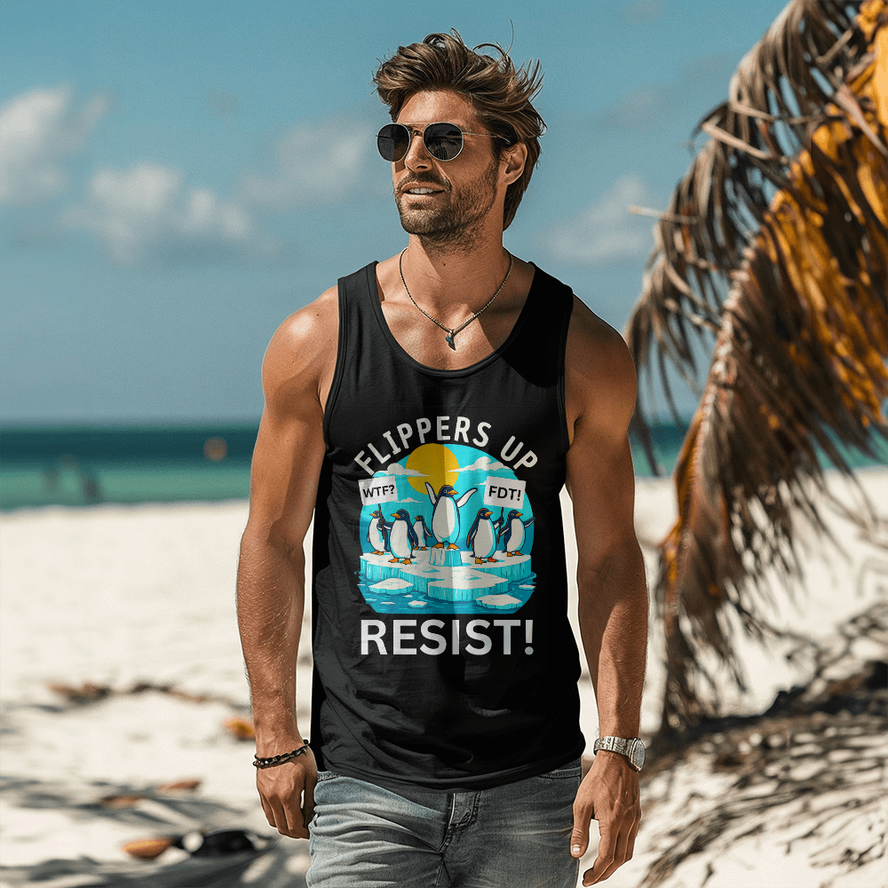 Penguin Flippers Up Resistance Bella + Canvas Unisex Jersey Tank