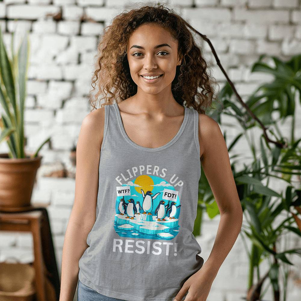 Penguin Flippers Up Resistance Bella + Canvas Unisex Jersey Tank