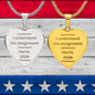 Harris Election 2024 Engraved Heart Necklace