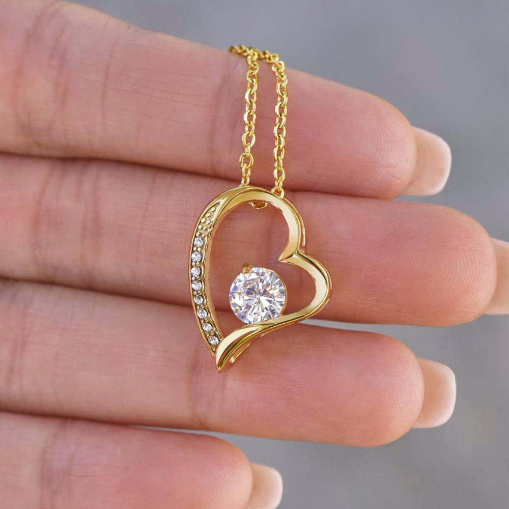 Soulmate Keepsake LED Lighted Acrylic Plaque With Forever Love Heart Pendant Necklace