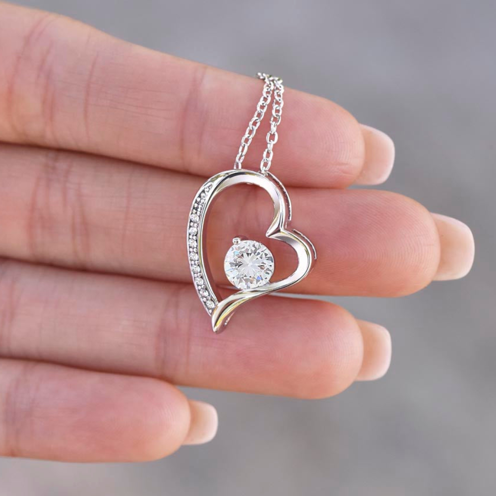 Wife Keepsake LED Lighted Acrylic Plaque Forever Love Heart Pendant Necklace
