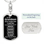 Grandson, Braver-Stronger-Smarter-Loved, DogTag Key Chain, Holiday