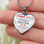 Daughter, Loving You & Breathing, Heart Pendent Necklace, Holiday