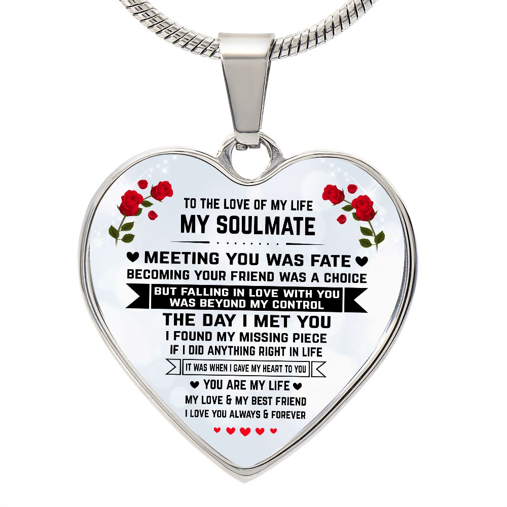 Soulmate Gift, Love Of My Life, Graphic Heart Pendant