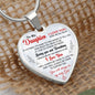 Daughter, Loving You & Breathing, Heart Pendent Necklace, Holiday