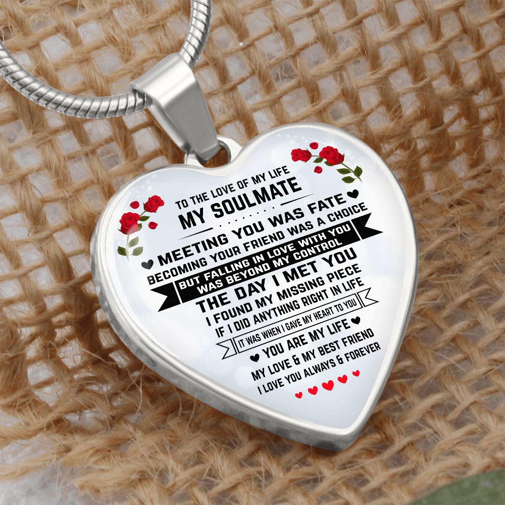 Soulmate Gift, Love Of My Life, Graphic Heart Pendant