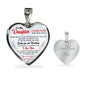Daughter, Loving You & Breathing, Heart Pendent Necklace, Holiday
