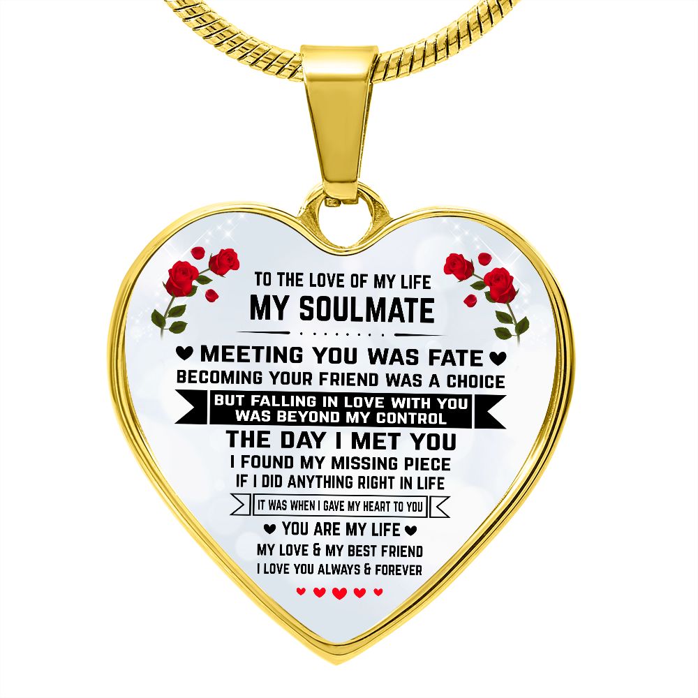 Soulmate Gift, Love Of My Life, Graphic Heart Pendant