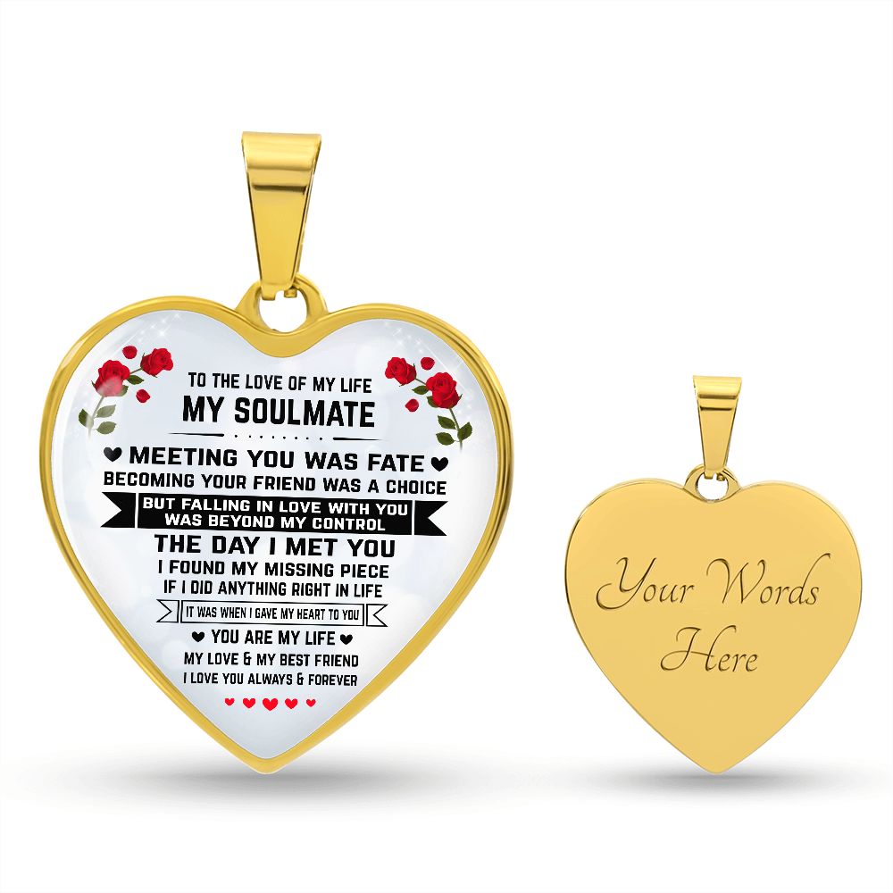 Soulmate Gift, Love Of My Life, Graphic Heart Pendant