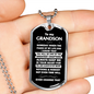 Grandson, Someday When The Pages Of My Life End, Personalized Dog Tag Necklace, Birthday, Holiday