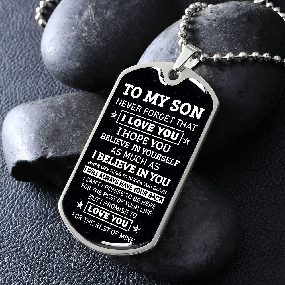 Son, I Hope You Believe In Yourself, Dog Tag Necklace, Holiday