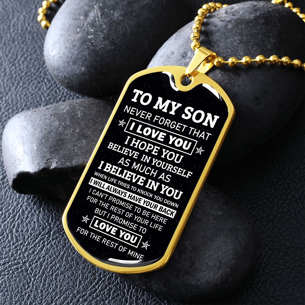 Son, I Hope You Believe In Yourself, Dog Tag Necklace, Holiday
