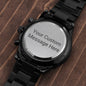 Dad Engraved Black Chronograph Watch, Holiday