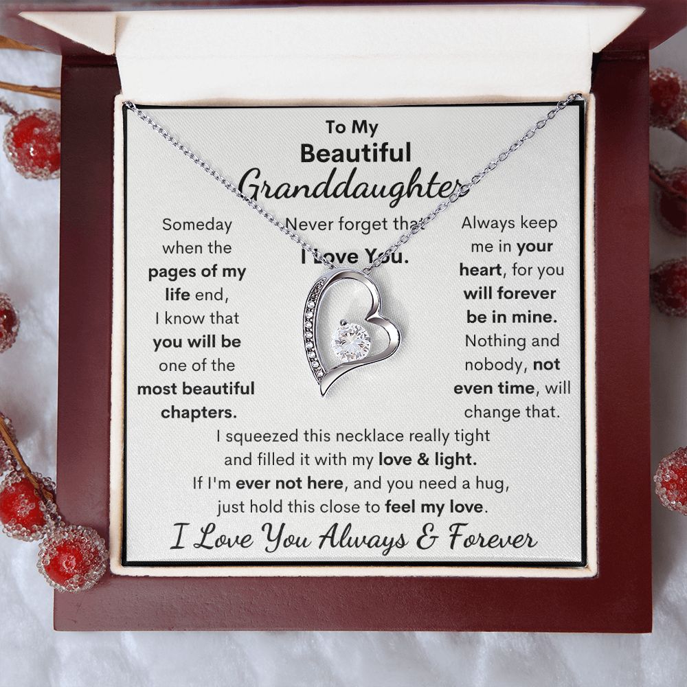 Granddaughter. I Squeezed This Necklace Really Tight, Forever Love Necklace, Holiday